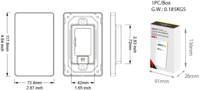 Miboxer U3 3-Zone Panel Remote RGB+CCT, 2.4G Panel Remote