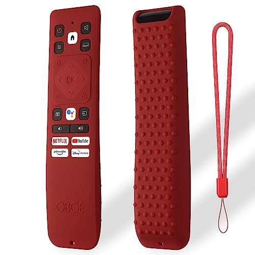 Image of Oboe Silicone TV Remote Cover Compatible with Acer Tv Remote AR2851 TV I Series /H Series /W Series /XL Series Tv Remote Protective Case withRemote Loop (Wine Red) [Remote NOT Included]