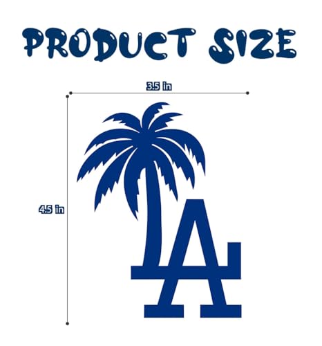 Image of 2-Pack Los Angeles Palm Tree Logo Decal Sticker for Car, Truck, Window, or Bumper - Vibrant and Colorful Design, Durable Vinyl Material, 4.5 x 3.5 Inches.