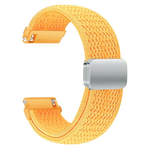 Image of ACM Watch Strap Woven Braided Magnetic 20mm compatible with Compaq Q Watch Smartwatch Adjustable Luxury Belt Band