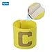 PATIKIL 9.4x2.5 Soccer Captain C Armband, 2 Pack Nylon Unisex Elastic Arm Badge Adjustable for Youth Adult Team Training, Yellow