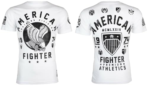 American Fighter Men's T-Shirt Fort Hays Crew Neck White (US, Alpha, Large, Regular, Regular)