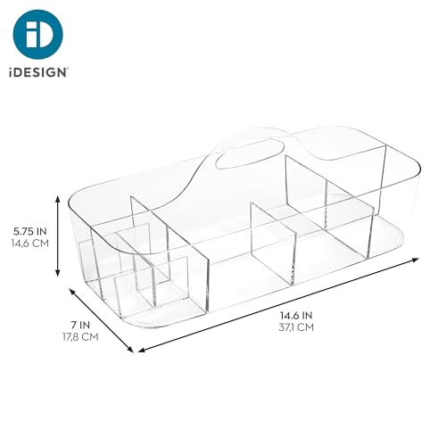 Image of iDesign Plastic Cosmetic Organizer Tote, Clear | For Vanity, Bathroom, Shower