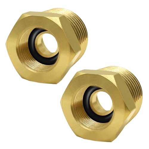Joywayus 1/2 NPT Male to 3/8 Compression Female Thread Bushing Pipe Fitting, Brass Reducer Faucet Connector Water Hose Adapter, Supply Line Adapter for RV Kitchen Bathroom Plumbing (Pack of 2)