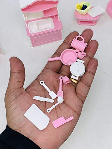 Image of Tickles Baby Girl's Prime Playing Doll with Small Size Kitchen Play Set with 1 Tiny Puppy and Cat, Furniture, Accessories Dolls for 2 Year+ Birthday Gifts (Color: Pink)