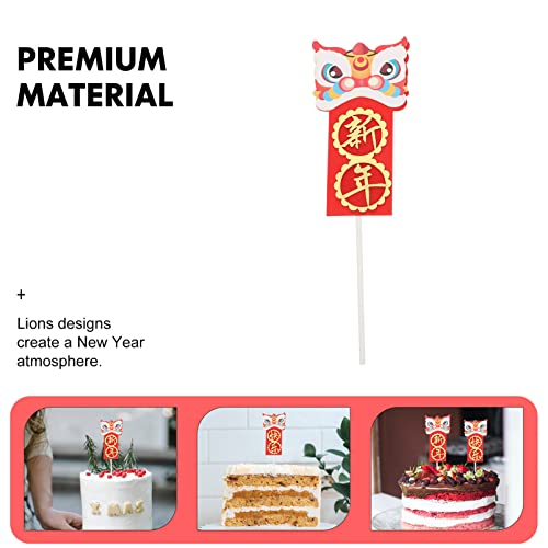 Wedding Cupcake Topper Chinese New Year : 4 Pairs 2022 Spring Festival Cupcake Toppers Lion Animal Cake Decorations 2022 New Year Party Supplies Cupcake Ornaments #TOP7