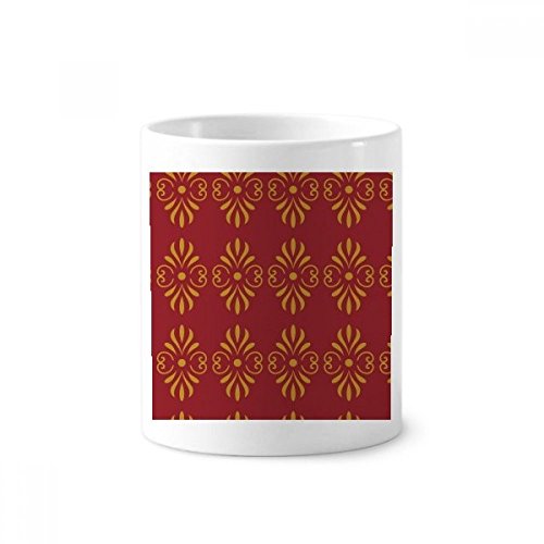 Céramique Thaïlande or et rouge - Gobelet blanc 350ml porte-brosse à dents et stylo