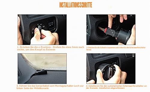 Auto Lichtsensor, Plug & Play Nachrüstung Automatischer Scheinwerferschalter mit Tagfahrlicht Regensensor für SUV Crossover Fahrzeuge Fahrer bei Regen Nacht und Stadtverkehr