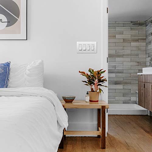 Image of Legrand - Pass & Seymour Radiant 4 Way Light Switch, 15 Amp Wall Light Switch with Rocker Switch, White Decorator Light Switch, TM874WCC6, 1 Count (Pack of 2)