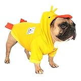 iChoue Duck Christmas Halloween Dog Costumes, Cute Animal Hoodies, Warm Pet Clothes for Medium Dogs French English Bulldog Pug Pitbull Boston Terrier - Yellow/Large