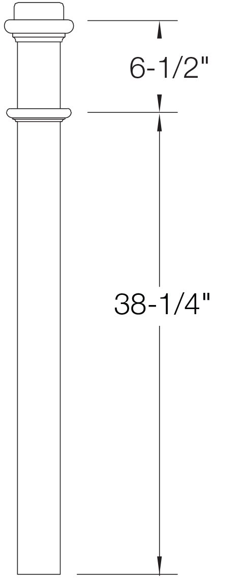 962 - Wood Box Newel - Plain Style - 48 inch - Sleek Minimalist Design - Staircase Post (White Oak)