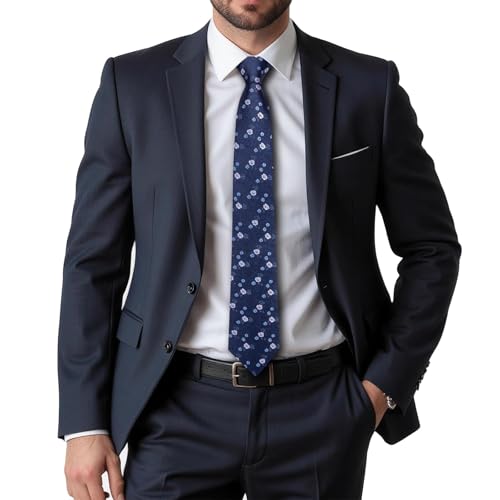 Image of Dubulle Mens Tie Set Solid Paisley Silk Striped Necktie for Men with Cufflinks Tie and Pocket Square