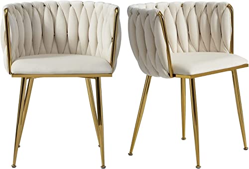 Chaise en velours doré avec pieds en métal moderne pour salle à manger et salon