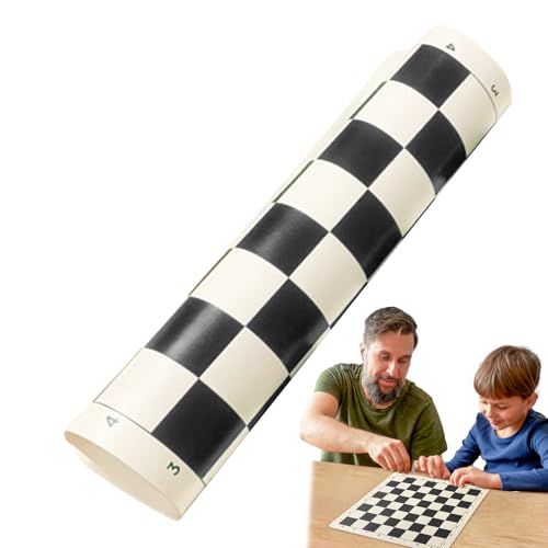 Tournament Chess Mat – Professional Tournament Chessboard | Premium Wooden Chess Set Pieces Included | Roll-Up Portable Playing Field, Ideal For Competitive Matches, Clubs, Learning