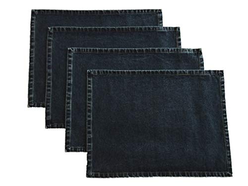 Lemos Home Tischsets 4 Stück Jeans Denim Baumwolle 46x36 cm Blau Platzset Premium Qualität … Cover