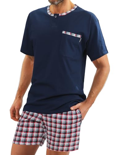 Sesto Senso Pyjama Homme Long 100% Coton – Ensemble Manches Longues Et Pantalon Confortable Style Militaire