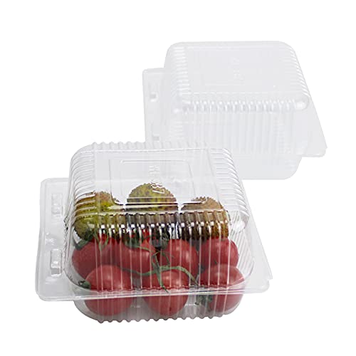 Mr.Foam FX-SPH Clear Hinged Plastic Containers With Lids,50Pc Square Hinged Food Individual Cake Slice Containers Disposable Plastic Clamshell Takeout Tray thumb #8
