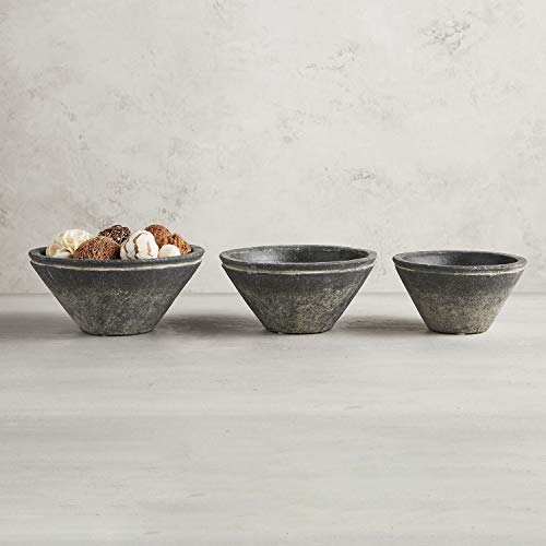 47Th & Main Cement Decorative Bowl Planter, 6.25" Diameter, Black #TOP1