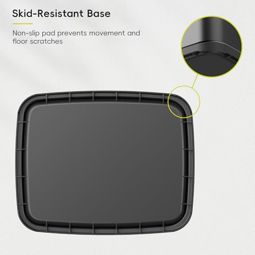 EKO Laguna 2.6 Gallon/10L Matte Black Stainless Steel Open Top Trash Can with Removable Inner Basket - Modern Bathroom & Office Waste Bin by EKO - Image 6