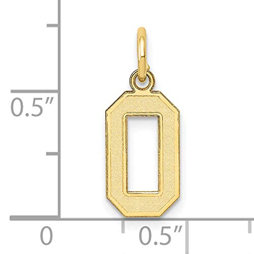 10k Small Satin Number Charm Pendant (Length 18mm Width 7 mm)3