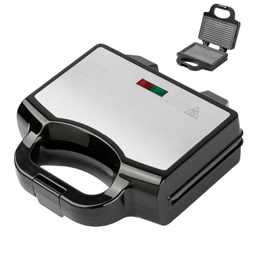 Sandwich Press,Electric Sandwich Press with Indicator Light | Cooking Coated Plates - for Cheese Waffle Hamburger Lunch Dinner Kitchen Apartment Dormitory Restaurant