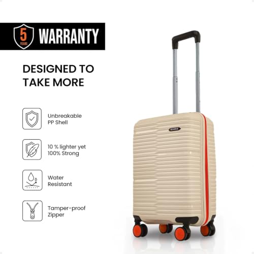 HRX Zanzibar Cabin Size Beige Polypropylene Hard Shell Suitcase - Image 4