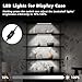 JUSJUBR Display Cabinet Lights, LED Shelf Lighting with Memory Function, 4x12 Inch Black Display Case LED Lighting, LED Lights for Display Case, Cold White 6000K, Ultra-Thin, Dimmable