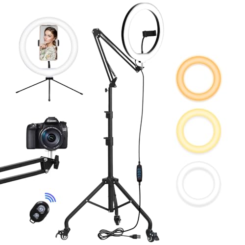 Yoobao 12" Ring Light with Stand, 81" Tripod with Overhead