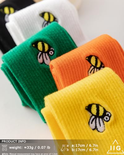 Image of IIG Women's Fashion Cute Cotton Socks Novelty Funny Above Ankle Crew Socks Holiday Gifts for Women 4 /5 Pairs