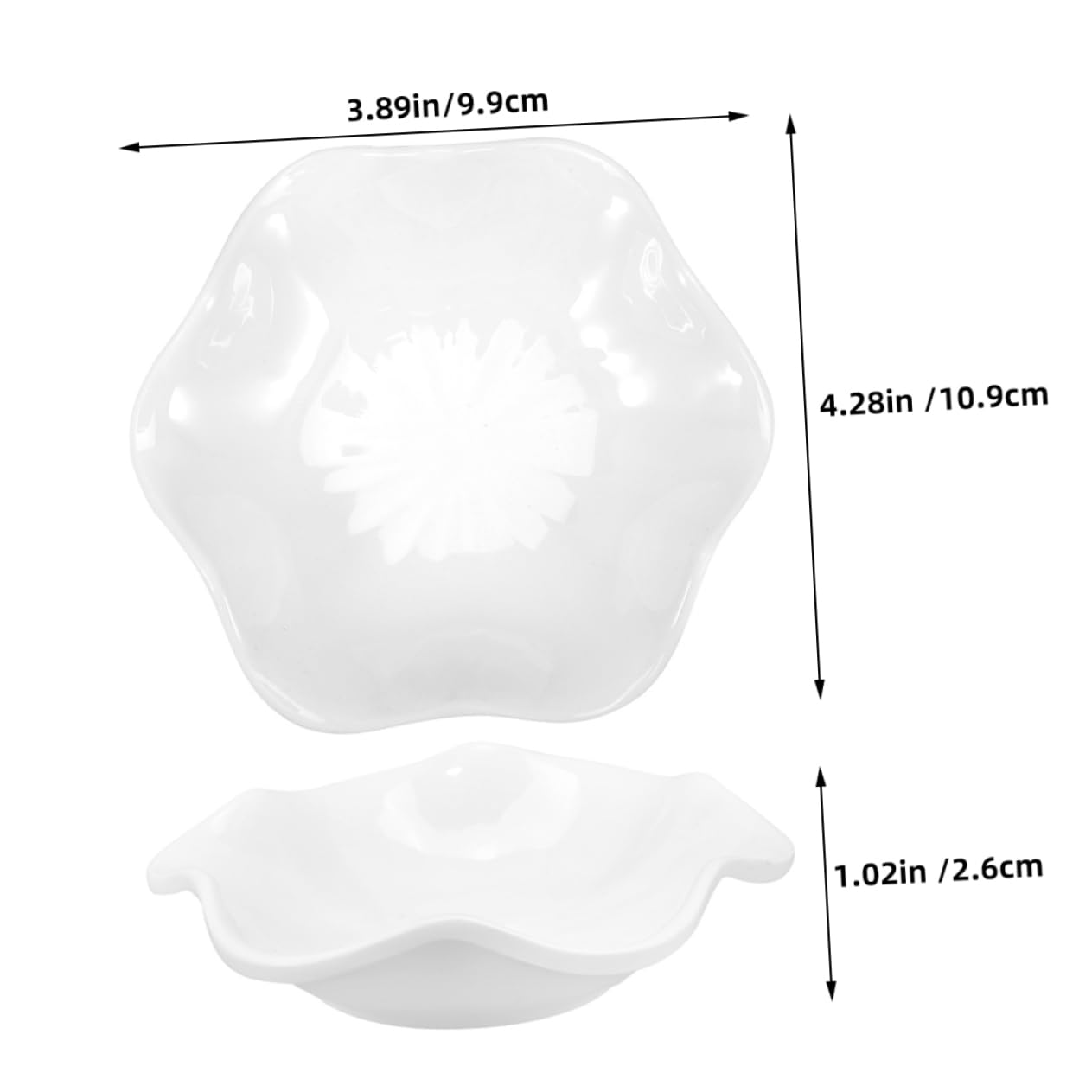 Happyyami 2pcs Imitation Porcelain Dishes Bowl Seasoning Plates Side Dishes Simple Multi-function Dessert Plate Imitation Ceramic Tableware Dinner Accessory White