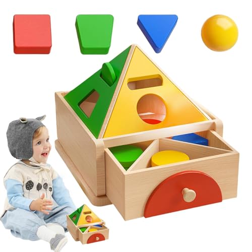 Boîte de forme de couleur en bois pour développer la motricité de bébé