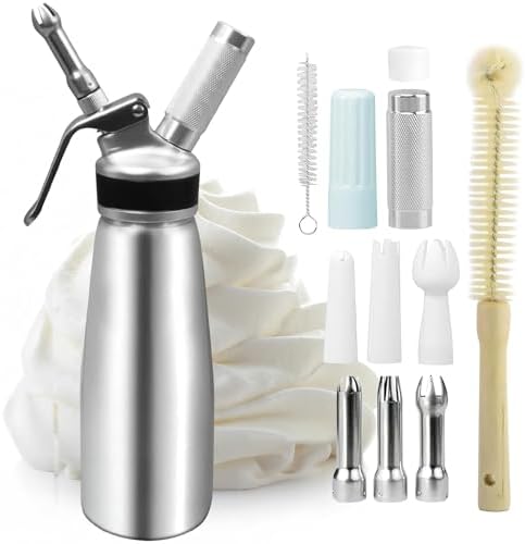 500 ML Siphon à Chantilly en Aluminium, Distributeur de Crème Fou...