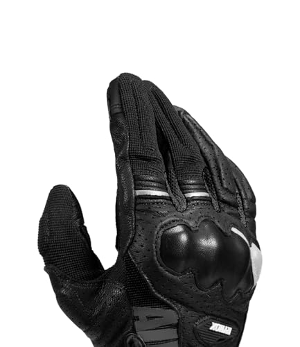 Image of Rynox Air GT 2 Gloves | Short-Cuff Motorcycle Riding Gloves with Impact Protection | All Black, Medium