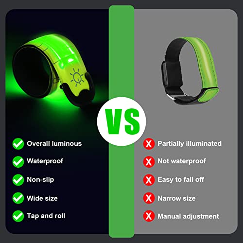 flintronic 2 x LED-Armbänder, wiederaufladbar, USB, Laufarmband, reflektierend, LED, Running, Blinklicht, verstellbar, Sicherheitsarmband, beleuchtet, Sportarmbänder