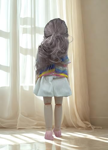 Image of Tickles Movable Joints Doll Beautiful Eyes Fashionable Dress for Kids Girls (Color: Multicolor Size: 30 cm)