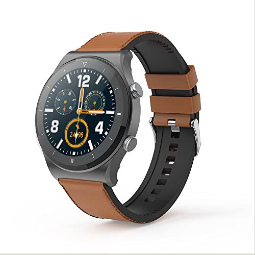 Image of Pebble Revo Smartwatch, 1.3 inch(3.3cm) HD Touchscreen, Bluetooth Calling, Smart Watch with Rolling UI & Dual Button Technology, Spo2, Heart Rate & Temperature Monitoring (Tan Leather)