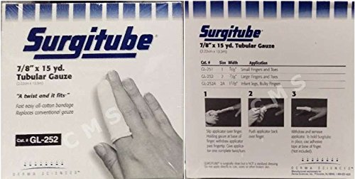 Derma Sciences SURGITUBE Tubular Gauze Cotton Bandage Size 2 GL-252 7/8