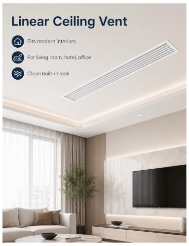 Bouche de ventilation 30x12.5 cm grille d'aération ABS pour VMC mur plafond