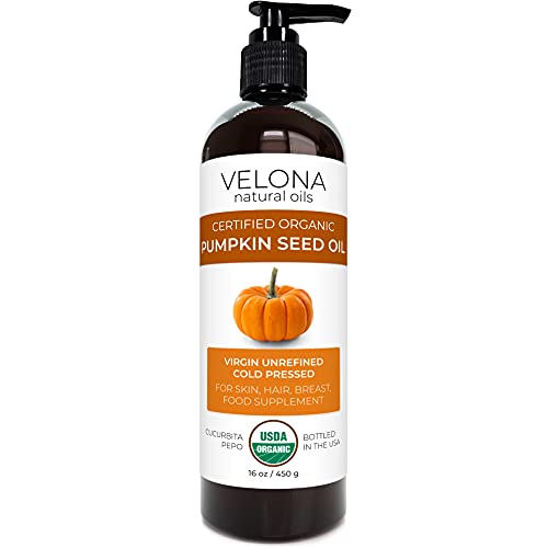 Velona Pumpkin Seed Oil Usda Certified Organic - 16 Oz | 100% Pure And Natural Carrier Oil | Unrefined, Cold Pressed | Cooking, Face, Hair, Body & Skin Care | Use Today - Enjoy Results #TOP7