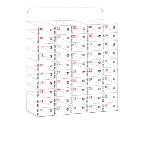 SDdPulse Armadietto da parete in acrilico trasparente con serratura e chiave, ideale per uffici, scuole, aule – nize & proteggere i dispositivi, 8 scomparti, 50