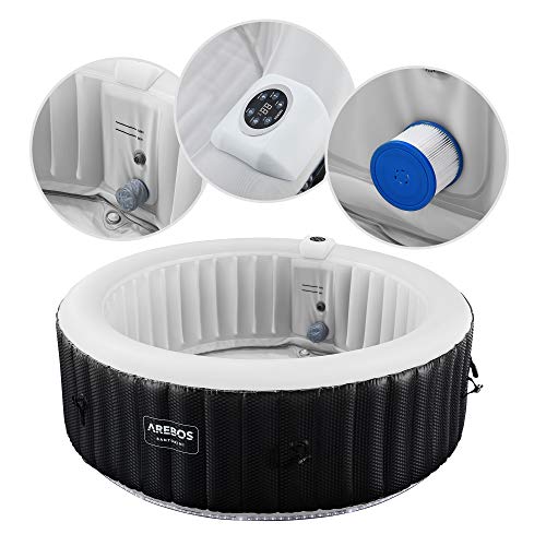 Arebos Whirlpool | automatisch opblaasbaar | In & Outdoor | 6 personen | LED lichtband | 130 massagejets | 1000 liter… - Image 8