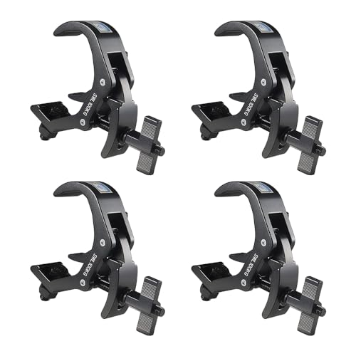 Truss Clamp Stage Light Clamp, 4PCS GZhuoNan Professional 38-60 mm Aluminium Black Light Clamps with...