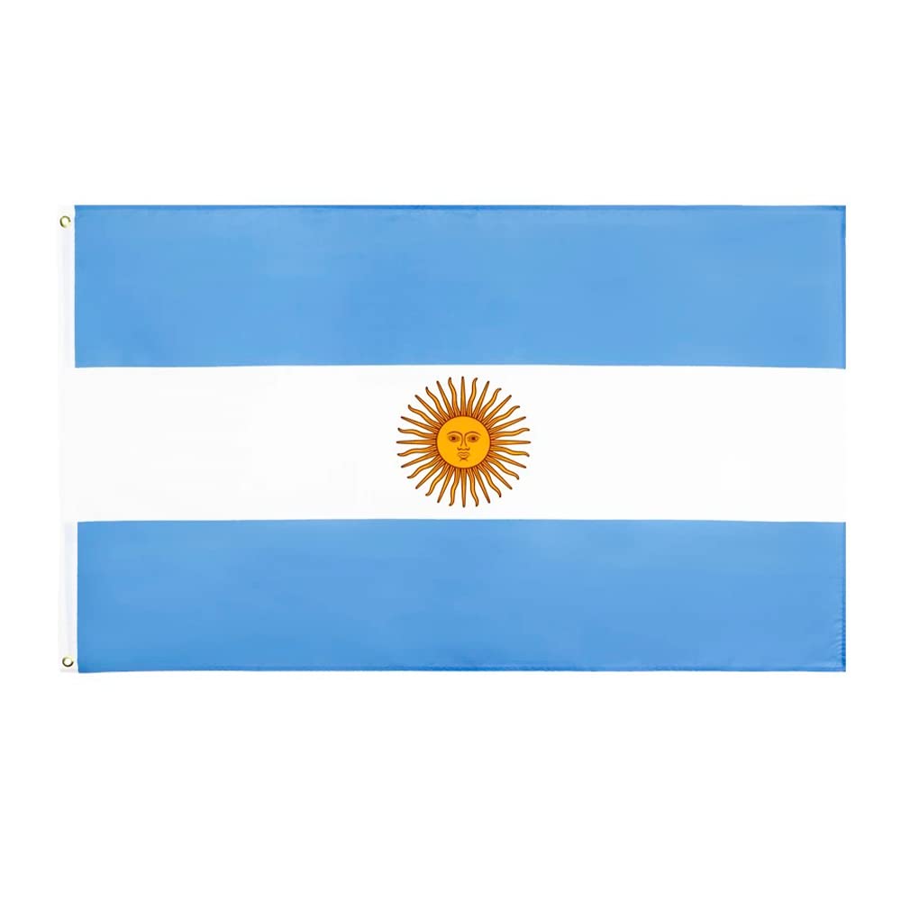 5x3ft Double Sided Argentina National Flag Banner with Two Brass Grommets, Flags Banner, Large Argentina Flags for Parade, Patriotic Activities, Garden Home Decoration — image 1