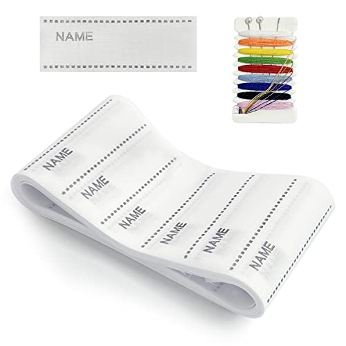 200 etiquetas de nombre de tela de planchado, lavables a máquina, etiquetas para ropa de niños, uniformes escolares y más, con kit de costura DIY