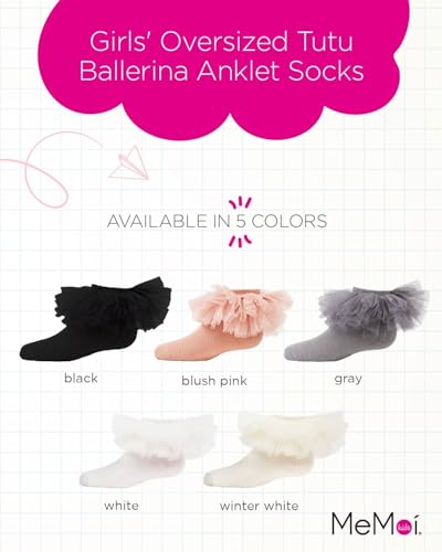 MeMoi Girls' Oversized Tutu Ballerina Anklet Socks2