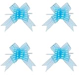 Large Size Organza Pull Bow Flower Ribbon for Gift Wrap & Wedding Decoration Gift (30mm Width) (Ligh
