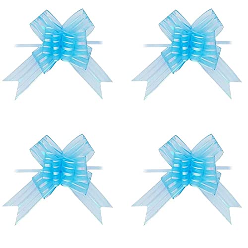 Large Size Organza Pull Bow Flower Ribbon For Gift Wrap & Wedding Decoration Gift (30Mm Width) (Light Blue Pull Ribbon #TOP7