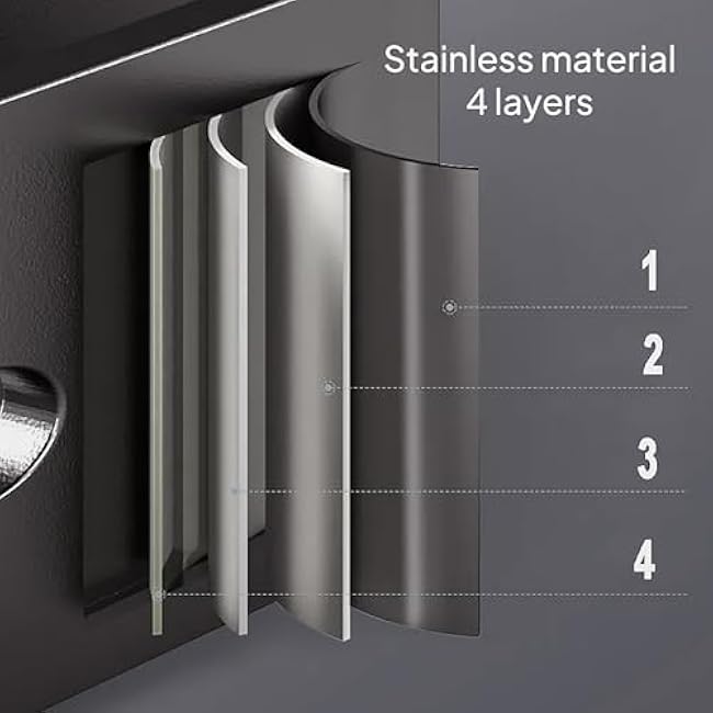 Corner Shower Caddy, SUS304 Stainless Steel Bathroom Organizer with Double Bar & 5 Hooks, Rustproof, Drill-Free Adhesive or Screw Installation, Gun Grey, 2-Pack