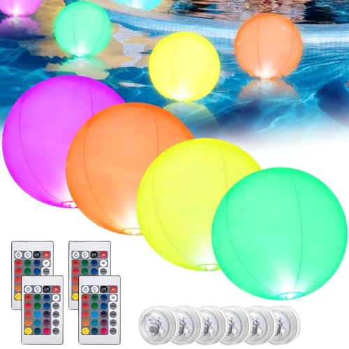 Jikoiuty 1 pezzo solare galleggiante piscina luci LED impermeabile RGB colore luci piscina per piscina, stagno, spa, vasca idromassaggio