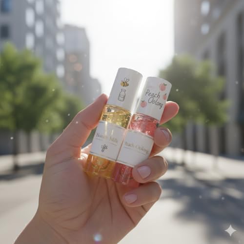 Image of Honey Milk and Peach Oolong Peach Oolong Lip Therapy Oil - Nourish, Repair & Glow (pack of 2) (10 ml, Pink)